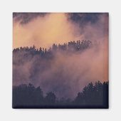 モートンからの日没の谷の冬の霧 マグネット (正面)