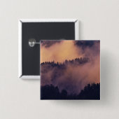 モートンからの日没時の谷の冬の霧 缶バッジ (正面&裏面)