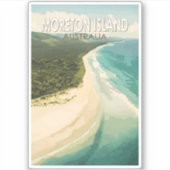 モートンアイランドオーストラリア旅行アートヴィンテージ シール (正面)