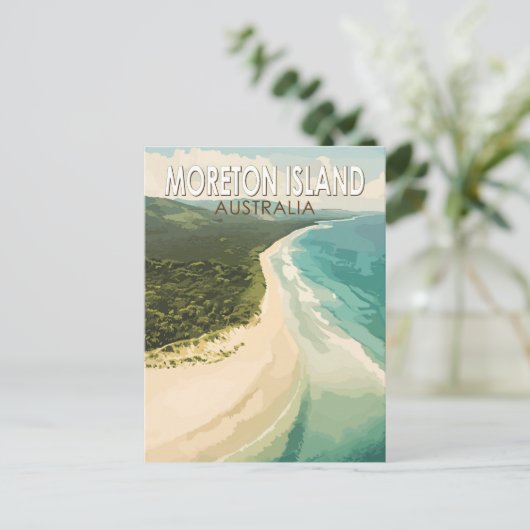 モートンアイランドオーストラリア旅行アートヴィンテージ ポストカード (スタンド正面)