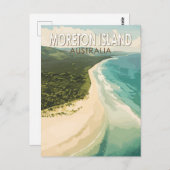 モートンアイランドオーストラリア旅行アートヴィンテージ ポストカード (正面/裏面)
