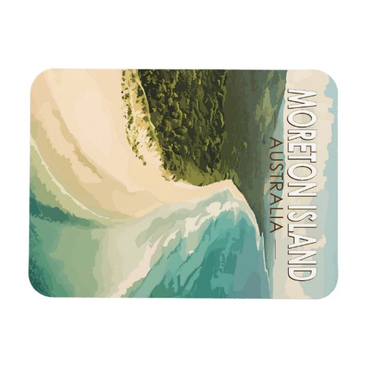 モートンアイランドオーストラリア旅行アートヴィンテージ マグネット (横)