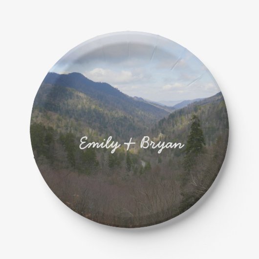 モートンオーバービューアットスモキ素晴らしーな山々 ペーパープレート (正面)