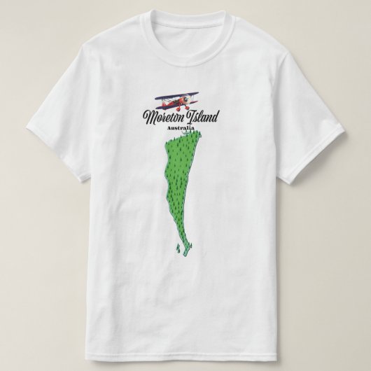 モートン島 オーストラリア地図ポスター Tシャツ (デザイン正面)
