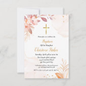 モードバプテスピンクの水色フローラスプラッシュ 招待状 (正面)