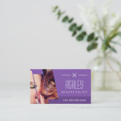 モード クラシック パープル ファッション ガール メイク ヘア サロン 名刺 (スタンド正面)