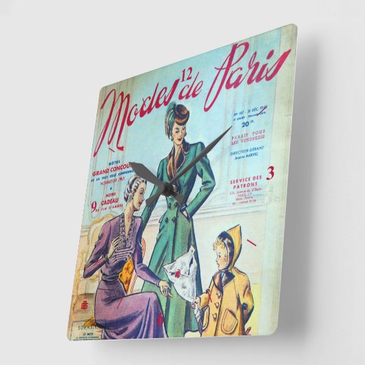 モードDe Paris.2. スクエア壁時計 (傾斜)