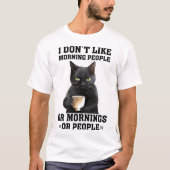 モーニングおもしろいキャットことわざ Tシャツ (正面)