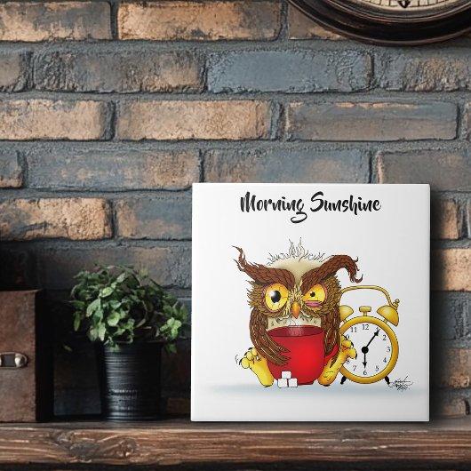 モーニングおもしろいクランキーフクロウ タイル