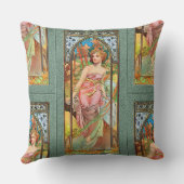 モーニングアウェイクニングバイアルフォンスミュシャ装飾用クッション クッション (裏面)