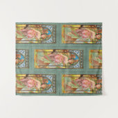 モーニングアウェイクニングバイアルフォンスミュシャ タペストリー (正面(横))