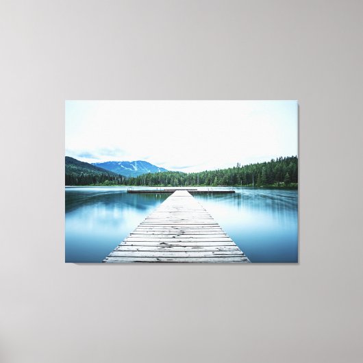 モーニングアットザレイク波止場ピア キャンバスプリント (正面)