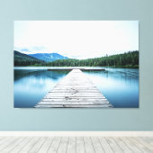 モーニングアットザレイク波止場ピア キャンバスプリント (インサイチュ (ウッドフロア))