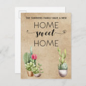 モーニングアナウンスメントアドレスホームスイートホームサボテン 案内ポストカード (正面/裏面)