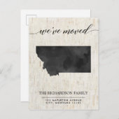 モーニングアナウンスメント、モンタナ州ラスティック インビテーションポストカード (正面/裏面)