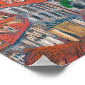 モーニングインプラハチェコシティスケープ絵画パステル ポスター (角)