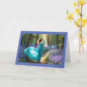 モーニングウォークウーマン誕生日カード カード (黄色い花)