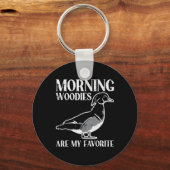 モーニングウッディマイお気に入りのアヒル狩りおもしろいハンテ キーホルダー (正面)