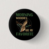 モーニングウッディマイお気に入りのアヒル狩りおもしろいH 缶バッジ (正面)