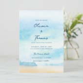 モーニングエレガント海ミストシーフロントビーチ結婚式 招待状 (スタンド正面)
