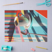 モーニングカラフルコーヒーダイナーデザイン 薄葉紙 (クラフト)