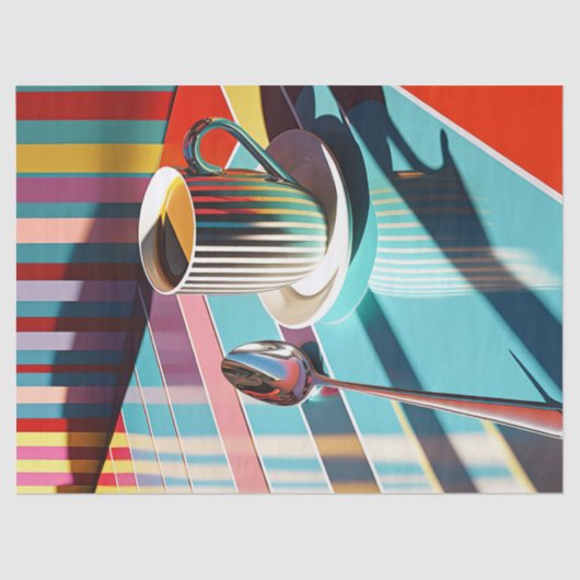 モーニングカラフルコーヒーダイナーデザイン 薄葉紙 (正面)