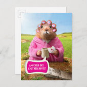 モーニンググラウンドホッグと朝食ドーナツ&コーヒー ポストカード (正面/裏面)