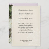 モーニンググローリーアジサイ結婚式ラベンダー招待 招待状 (正面/裏面)