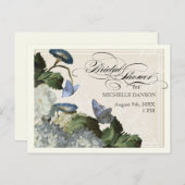 モーニンググローリーアジサイ – ブライダルシャワーポストカード インビテーションポストカード (正面/裏面)