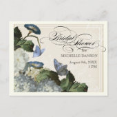 モーニンググローリーアジサイ – ブライダルシャワーポストカード インビテーションポストカード (正面)