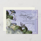 モーニンググローリーアジサイ – ブライダルシャワーポストカード インビテーションポストカード (正面/裏面)