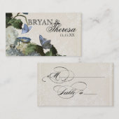 モーニンググローリーアジサイ – 披露宴シーティングカード プレイスカード (正面/裏面)