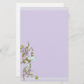 モーニンググローリーウォーターカラーフラワーズ薄紫 便箋 (正面/裏面)