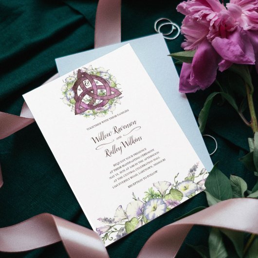 モーニンググローリーケルトプラムトリケートラハンドスティング 招待状