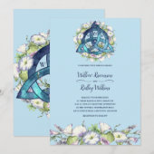 モーニンググローリーセルティックブルートリケートラハンドスティング 招待状 (正面/裏面)