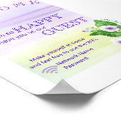 モーニンググローリーフラワーウェルカムゲストWifiパスワード ポスター (角)