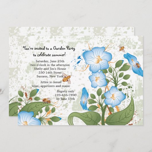 モーニンググローリーフラワー招待状 招待状 (正面/裏面)