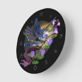 モーニンググローリーブルージェイ ラウンド壁時計 (傾斜)