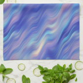 モーニンググローリーブルー波状テクスチャ キッチンタオル (折り畳み)