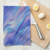 モーニンググローリーブルー波状テクスチャ キッチンタオル (四つ折り)