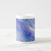 モーニンググローリーブルー波状テクスチャ ボーンチャイナマグカップ (正面)