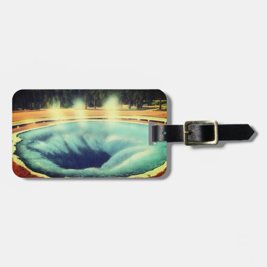 モーニンググローリープールイエローストーン国立公園 ラゲッジタグ (正面横)