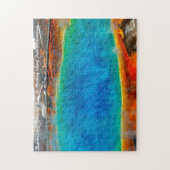 モーニンググローリープールイエローストーン。クリスマスの挨拶 ジグソーパズル (縦)