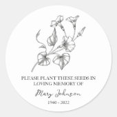 モーニンググローリーメモリアル葬儀シードパケット ラウンドシール (正面)