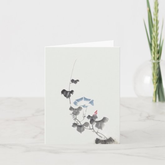 モーニンググローリー北斎日本のファインアート カード (正面)