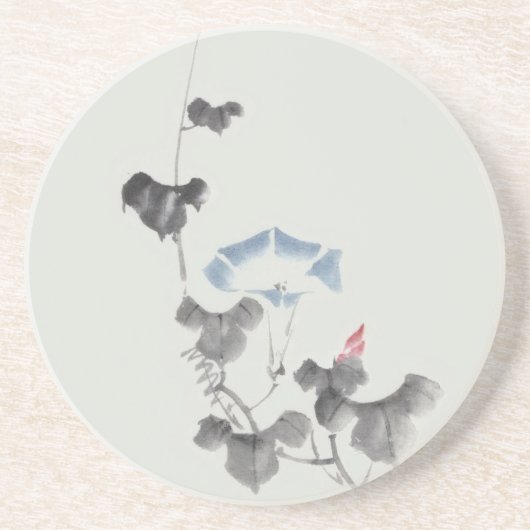 モーニンググローリー北斎日本のファインアート コースター (正面)