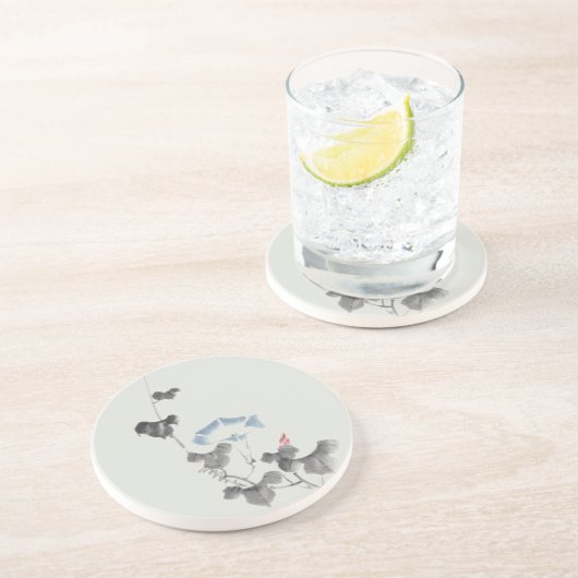 モーニンググローリー北斎日本のファインアート コースター (側面)