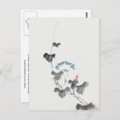 モーニンググローリー北斎日本のファインアート ポストカード (正面/裏面)
