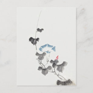 モーニンググローリー北斎日本のファインアート ポストカード