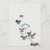 モーニンググローリー北斎日本のファインアート ポストカード (正面)